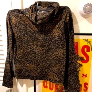 Free People cheetah print turtle neck